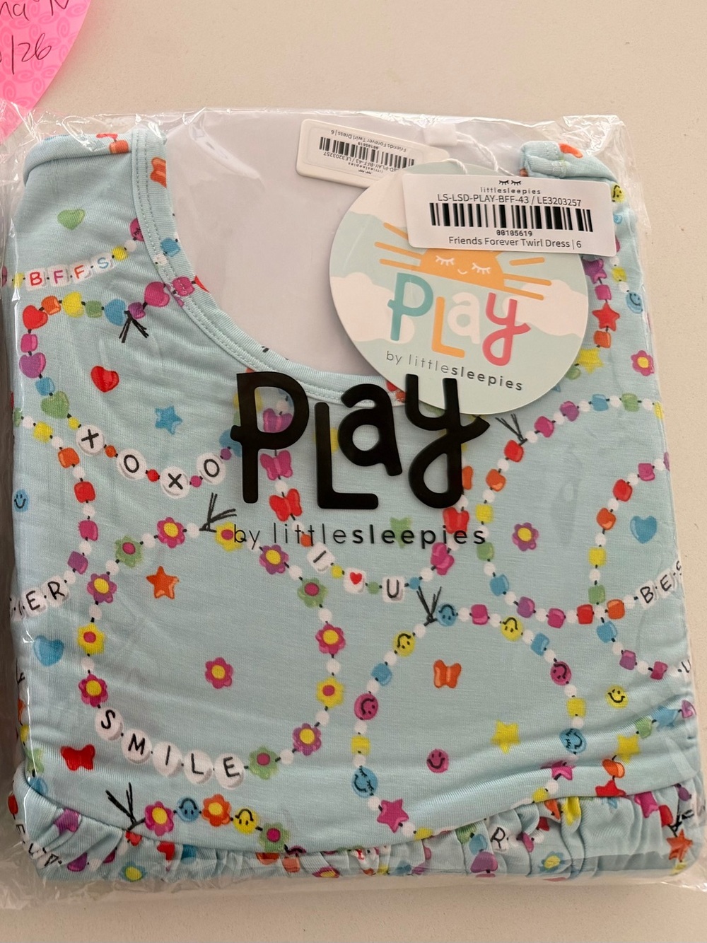 Little Sleepies Friends Forever Lone Sleeve Twirl Dress Size 6